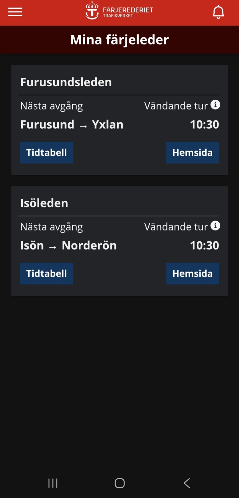 App för trafikverket med trafikinformation